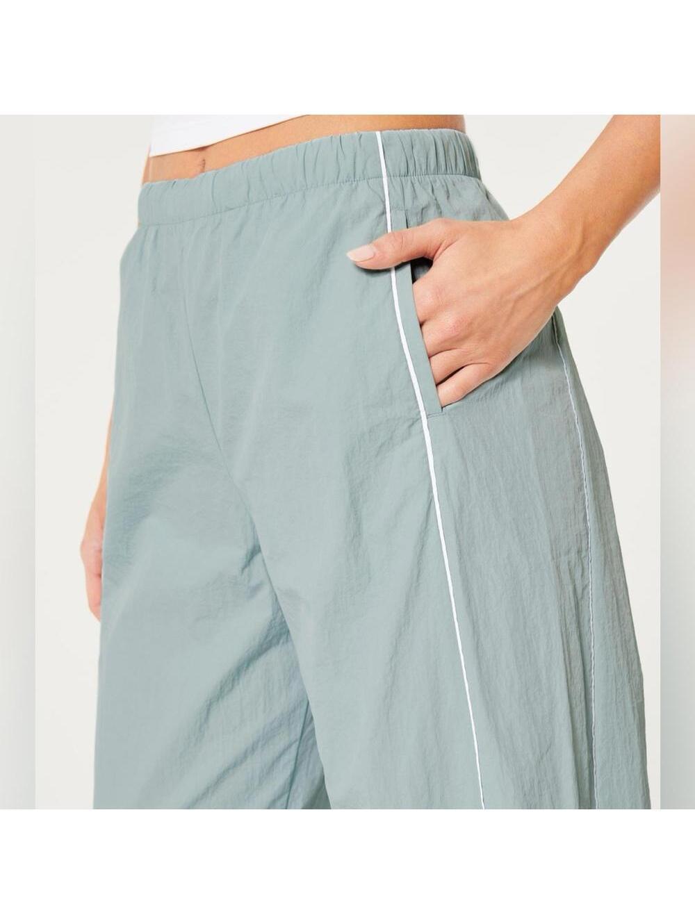 Hollister Gilly Hicks Active Tipped Crinkle Parachute Pants CLOUD BLUE NWT XL - Picture 5 of 5